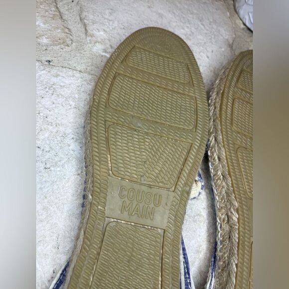Cousu Main blue and white striped espadrilles Classic flat sz EU 46 US 12 - Picture 7 of 8